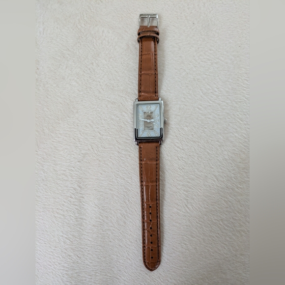 Activa Swiss Silver Watch with Brown Leather Strap - Picture 3 of 10